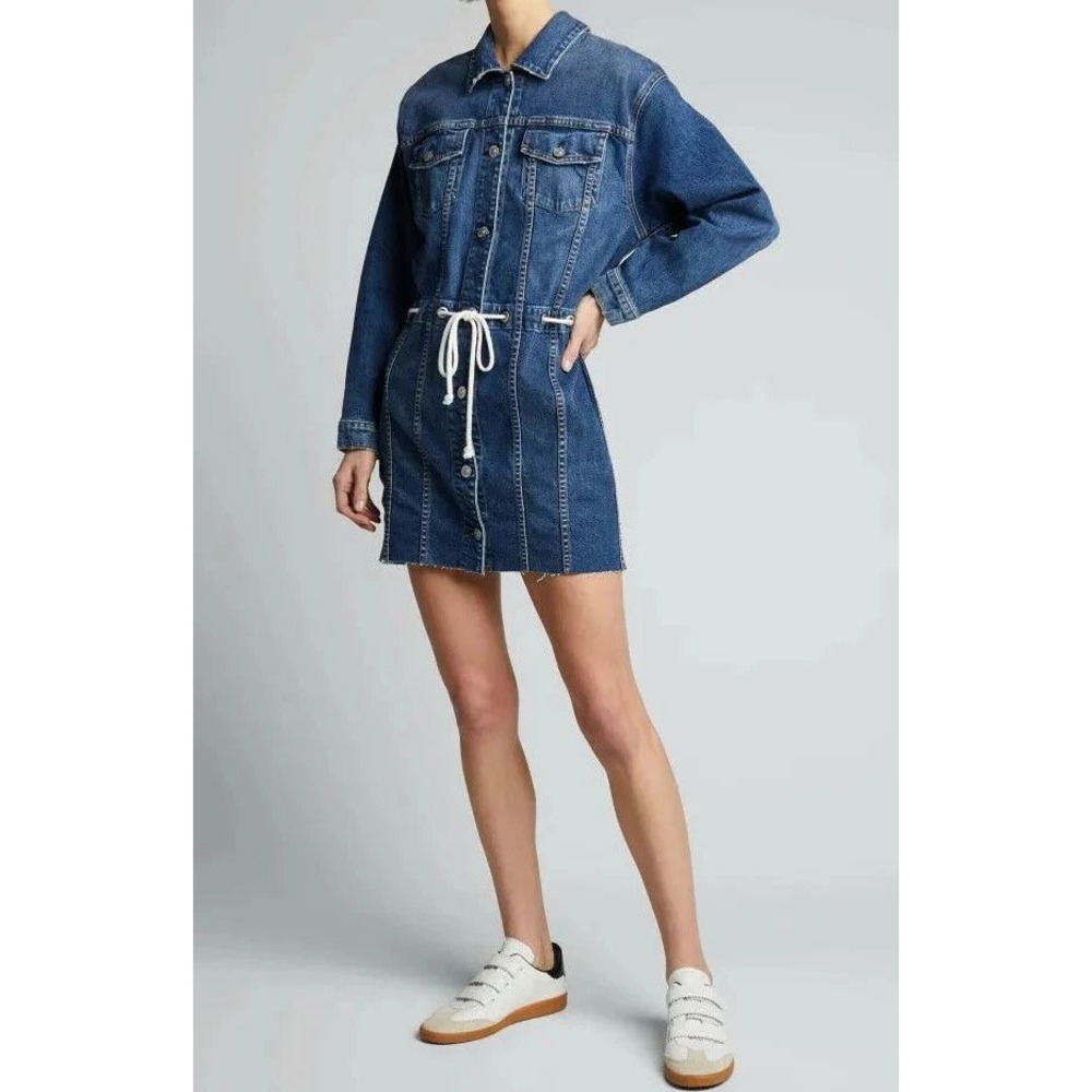 Hudson DRAWSTRING GROMMET SHIRT DRESS Size XS